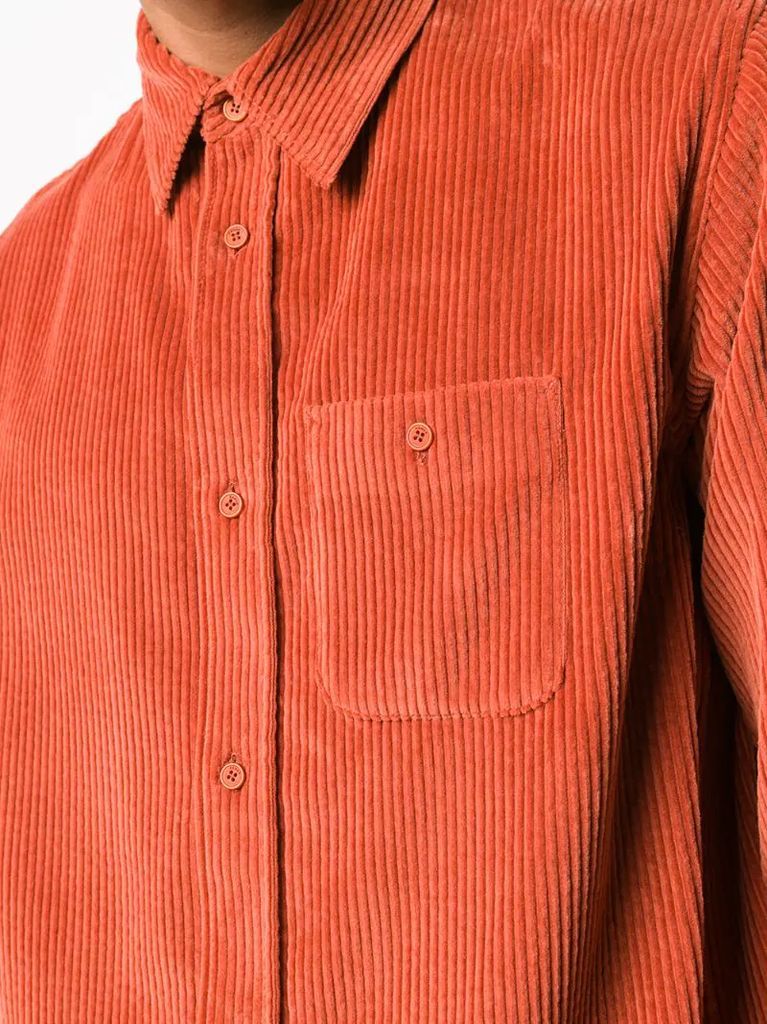 corduroy spread-collar overshirt