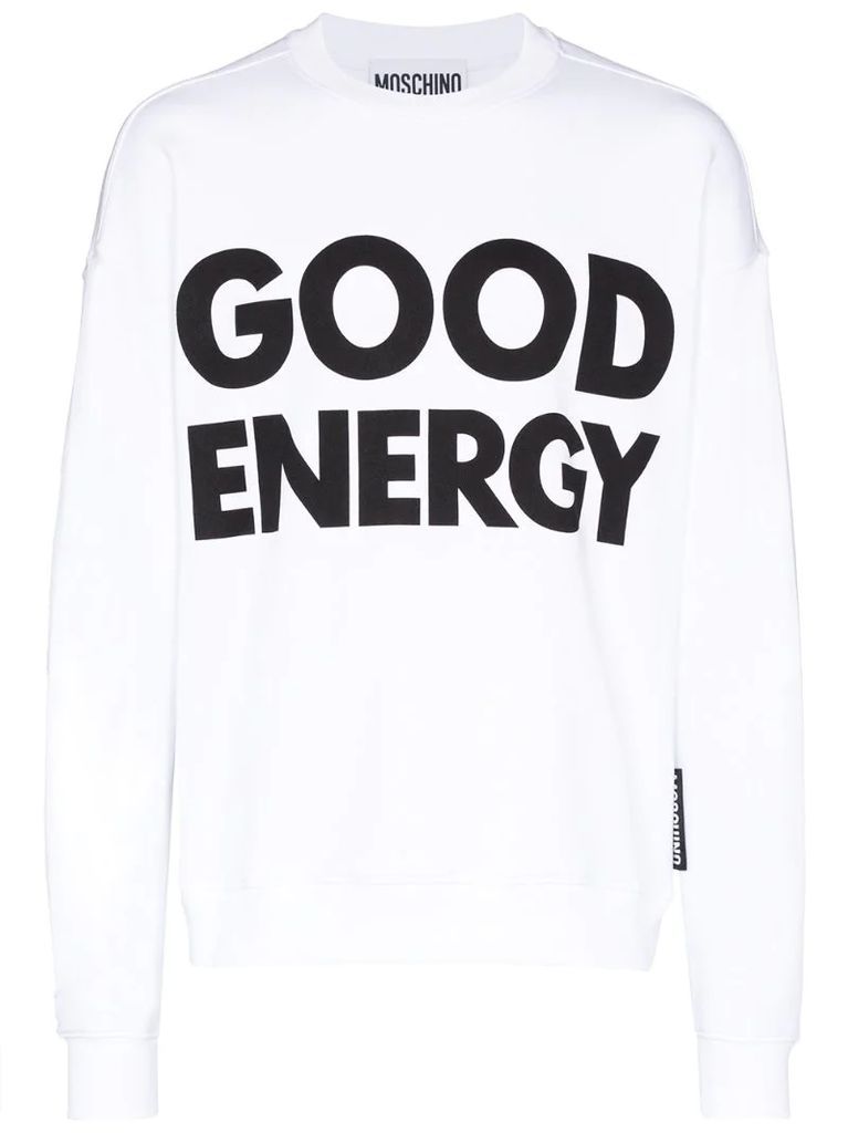 Good Energy slogan sweatshirt