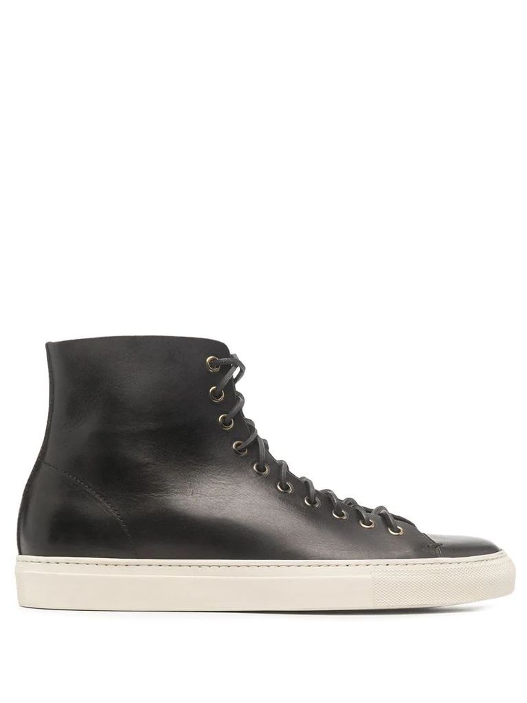 Tanino leather high-top sneakers