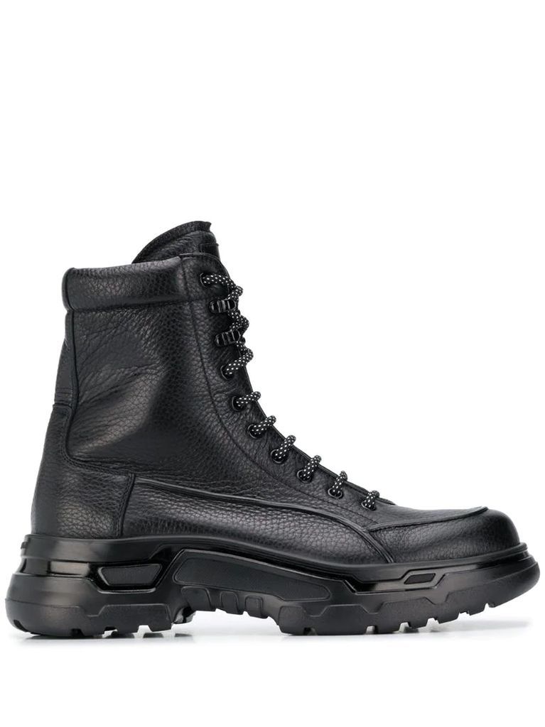 lace-up military boots