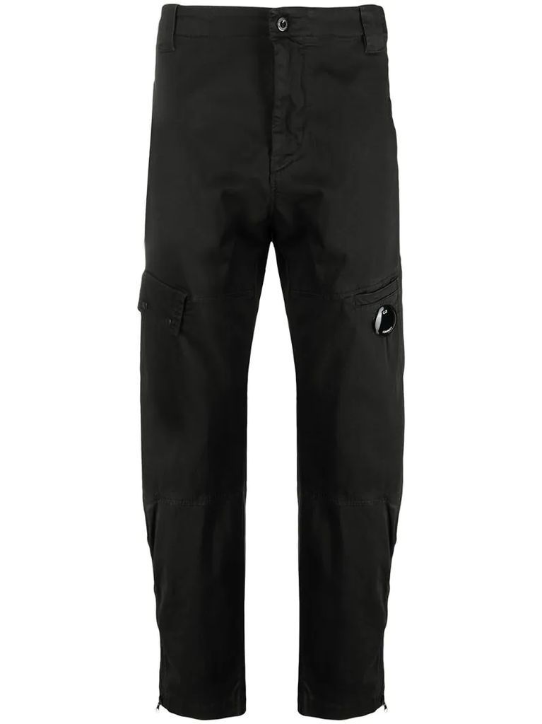 logo-patch tapered cargo trousers