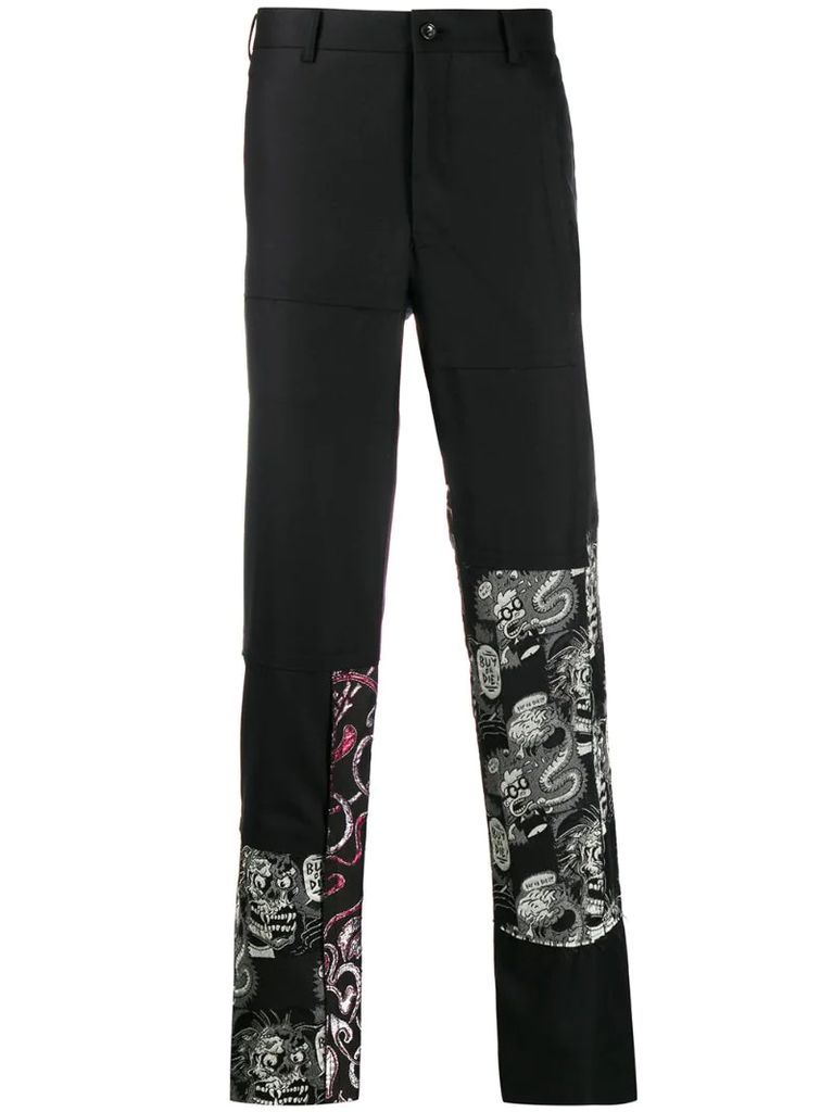 cartoon-panelled trousers