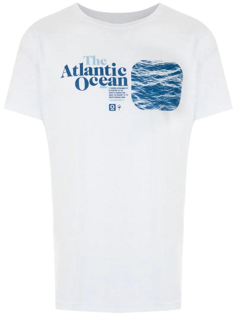 ocean-print cotton T-shirt