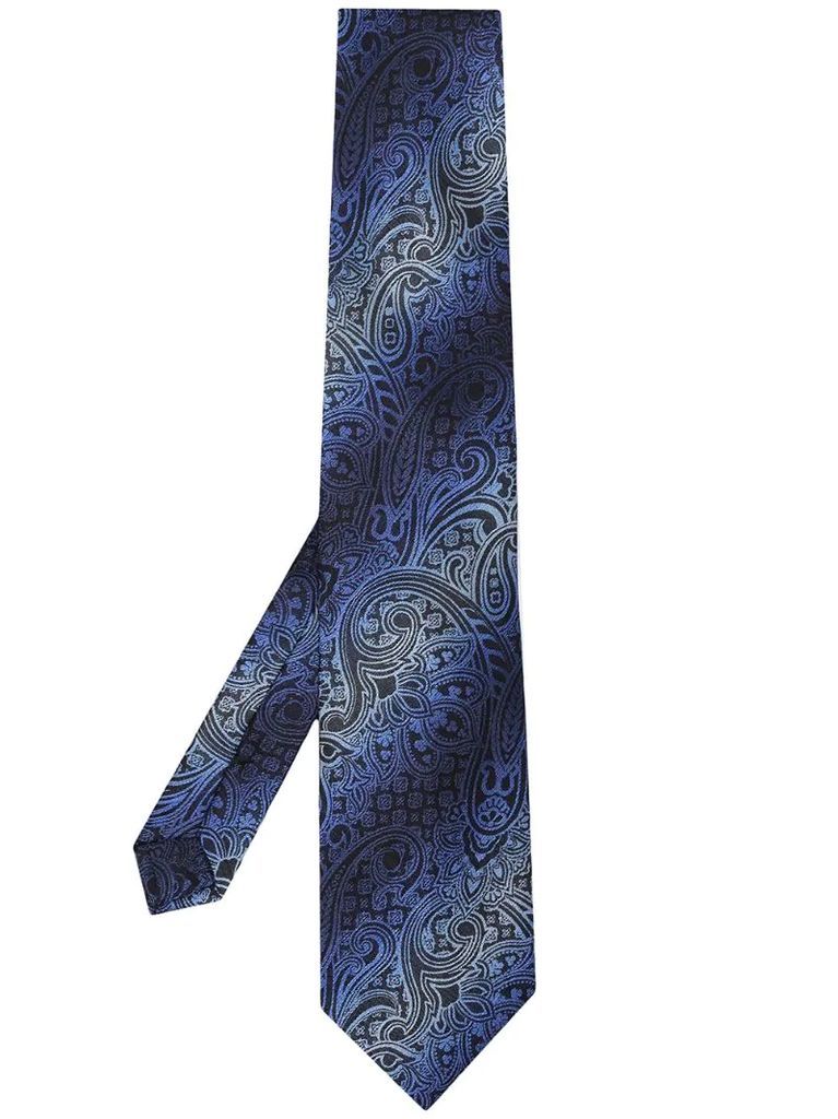 paisley-print silk tie