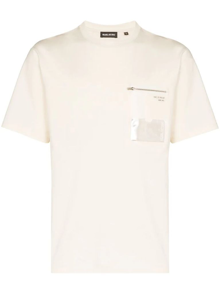 ID pocket cotton T-shirt