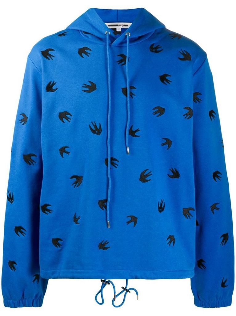 bird embroidered hoodie