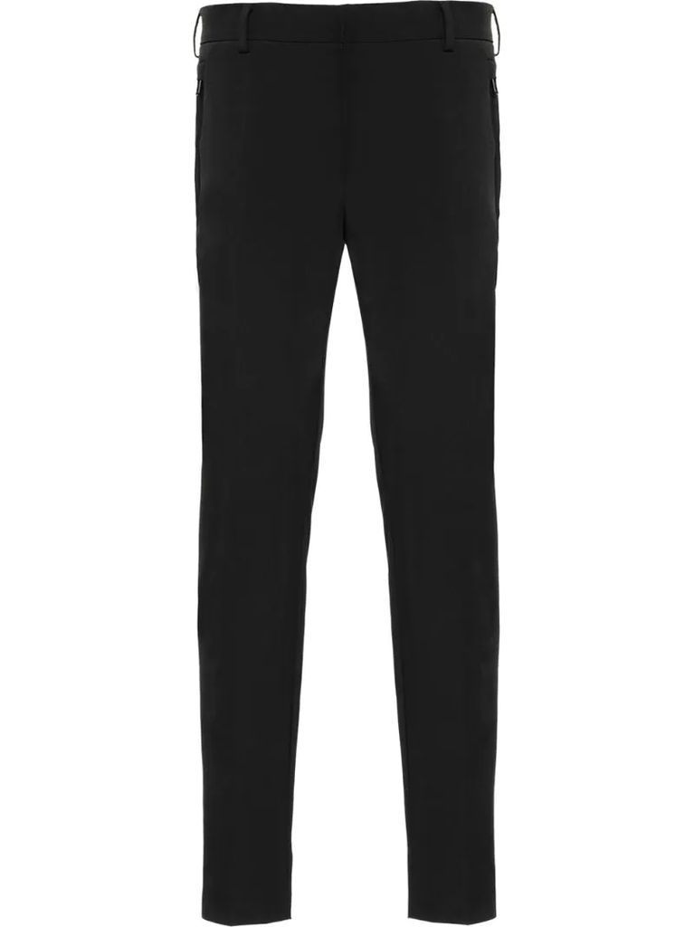 Stretch technical fabric trousers