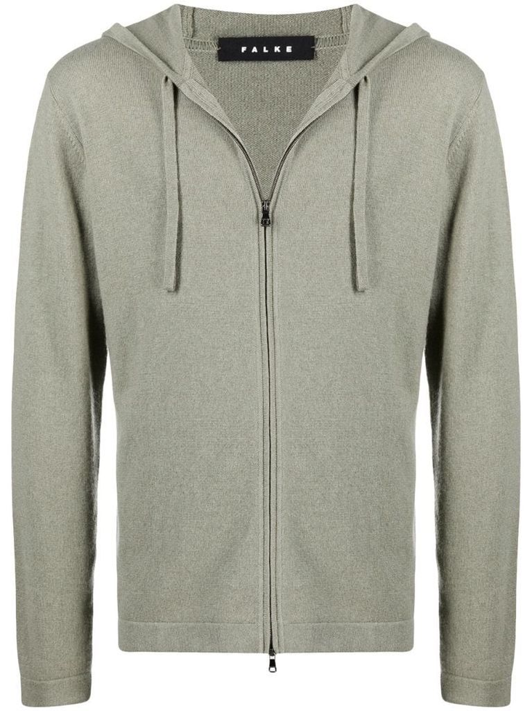 zipped cashmere hoodie