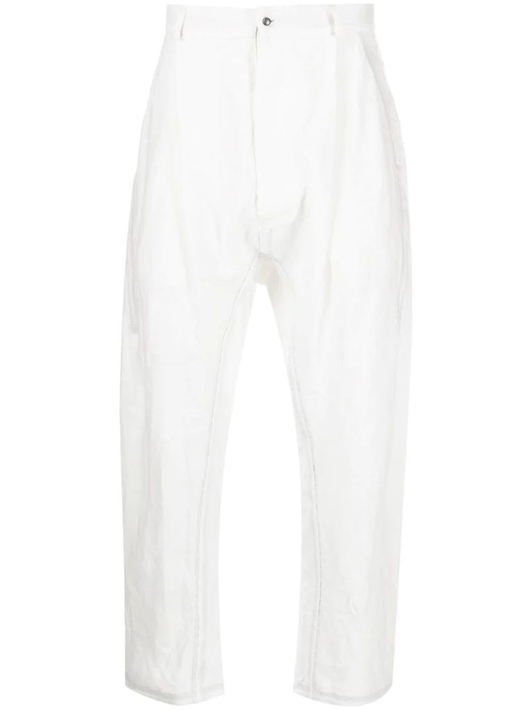 mid-rise drop-crotch trousers
