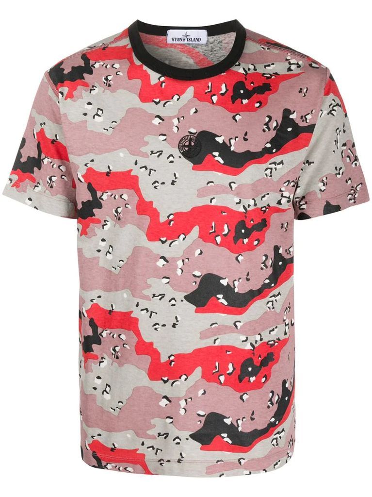 camouflage-print crew neck T-shirt