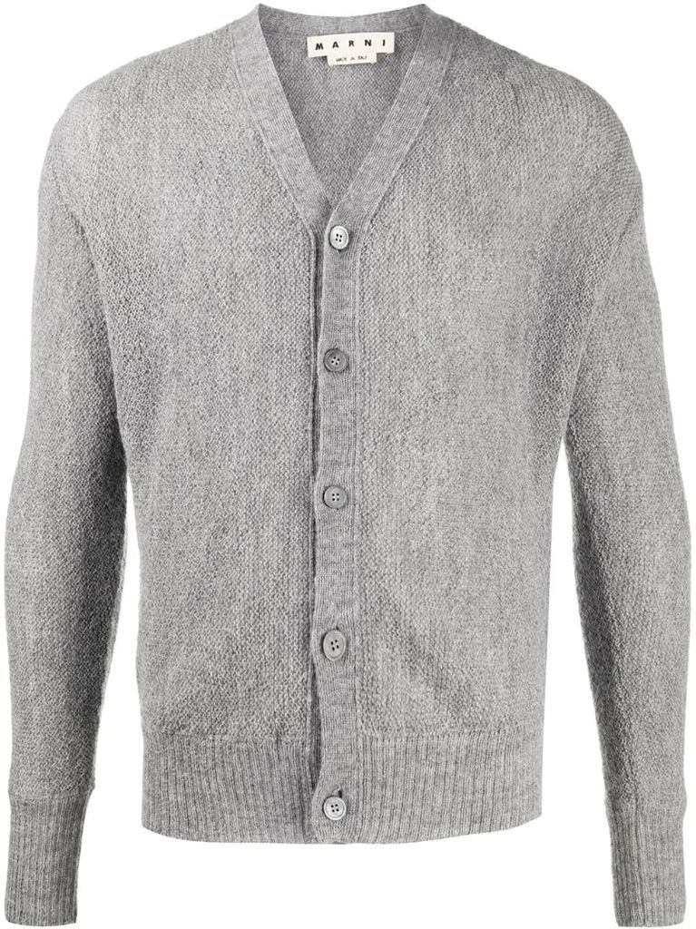 v-neck fitted cardigan