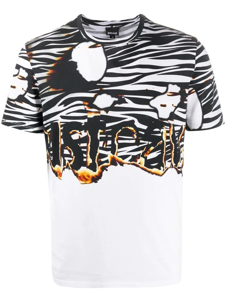 flaming logo crew-neck T-shirt