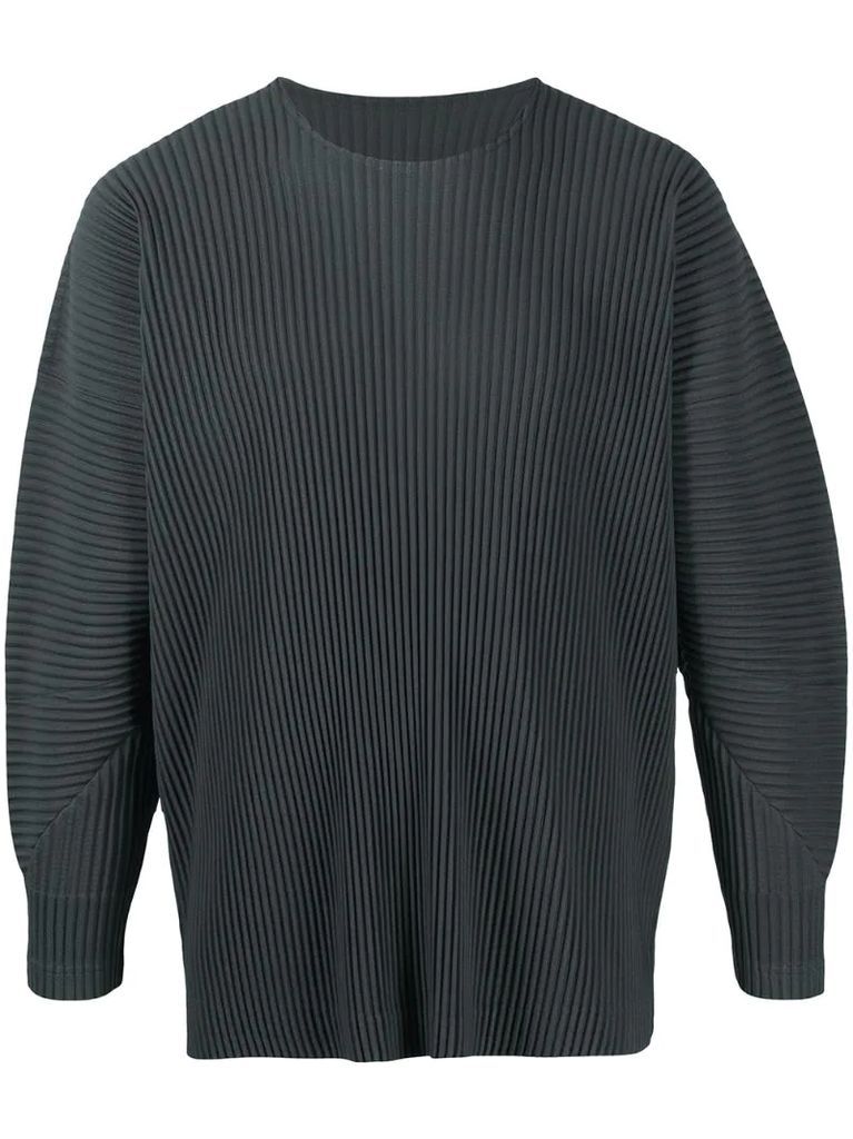 pleat detail long-sleeved jumper