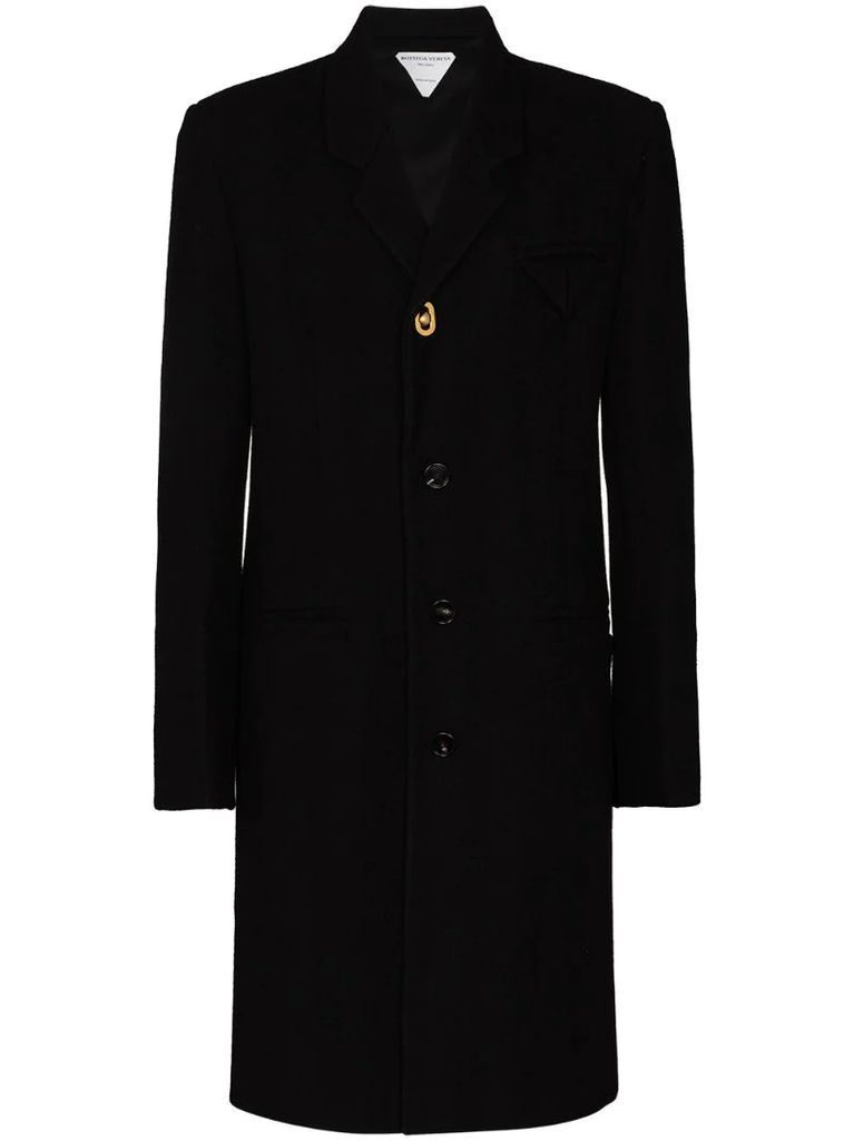 single-breasted tailored midi coat