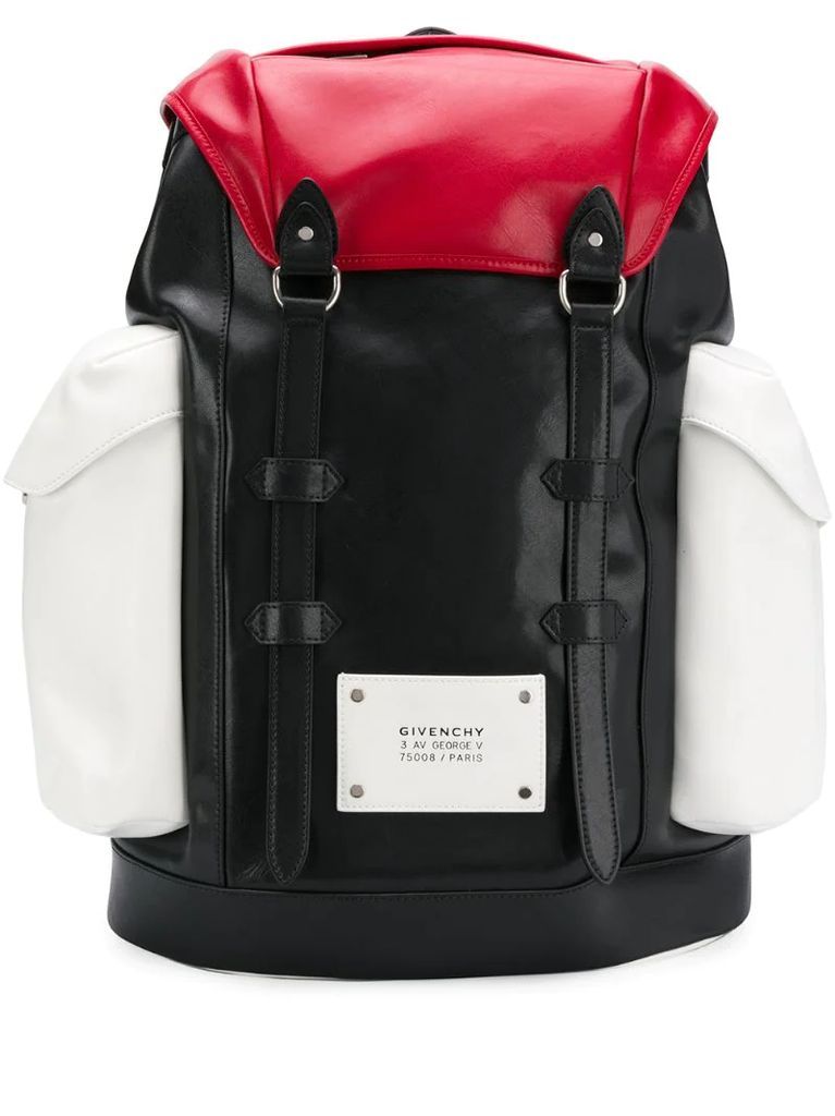 panelled multi-pocket backpack