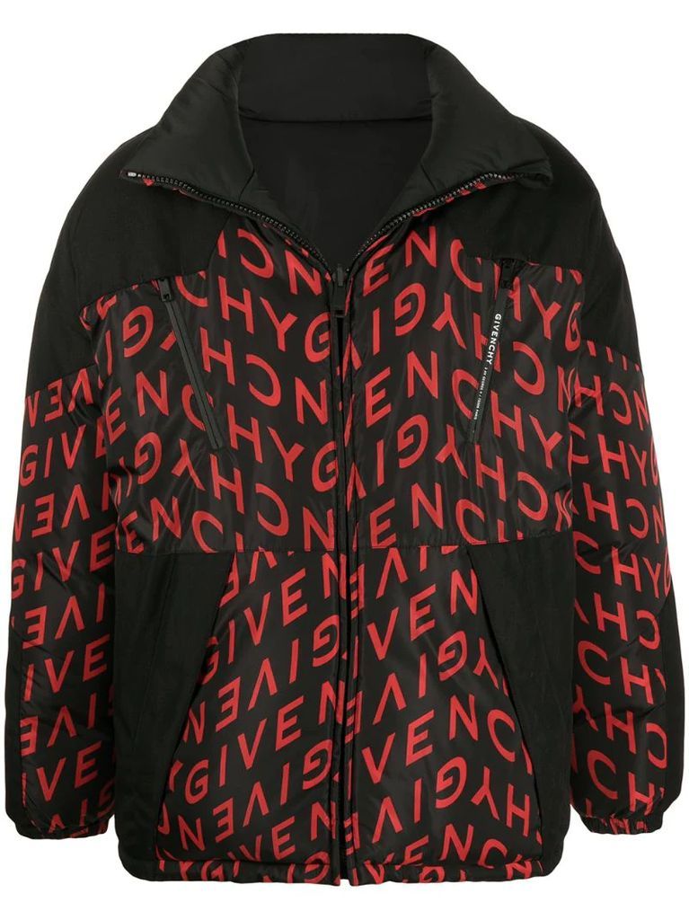 reversible logo-print puffer jacket