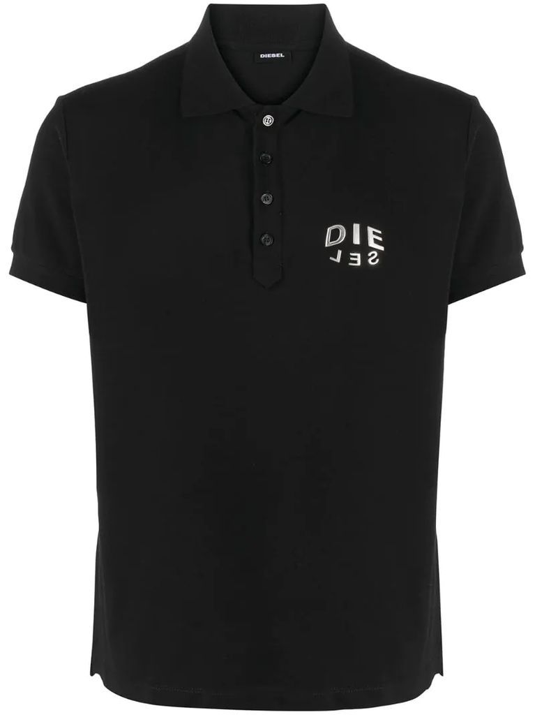 3D logo short-sleeve polo shirt