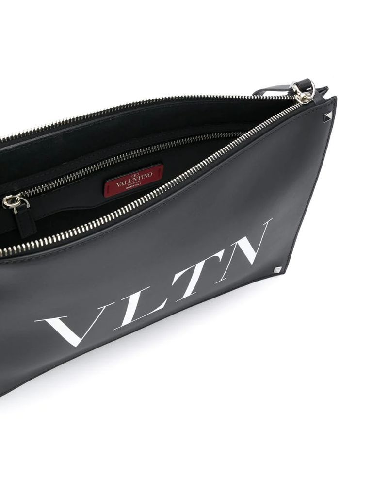 VLTN logo-print clutch bag