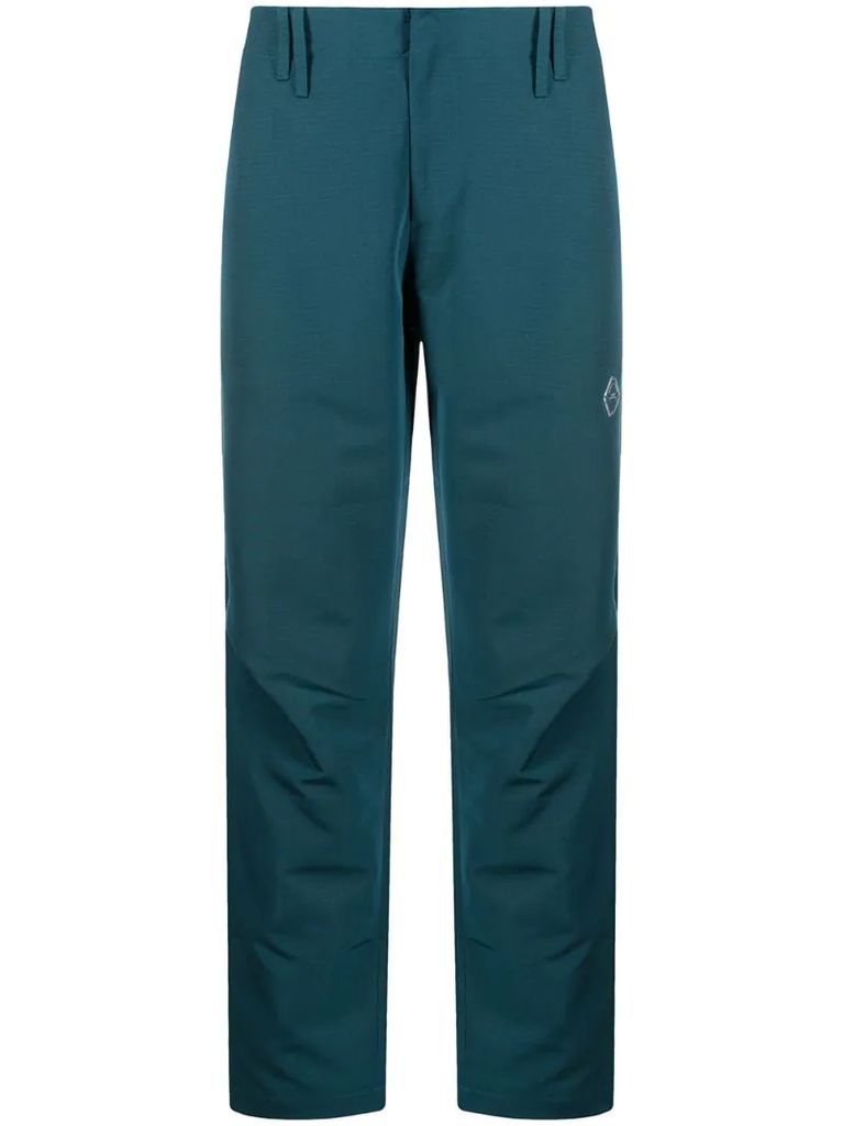 logo-patch straight leg trousers