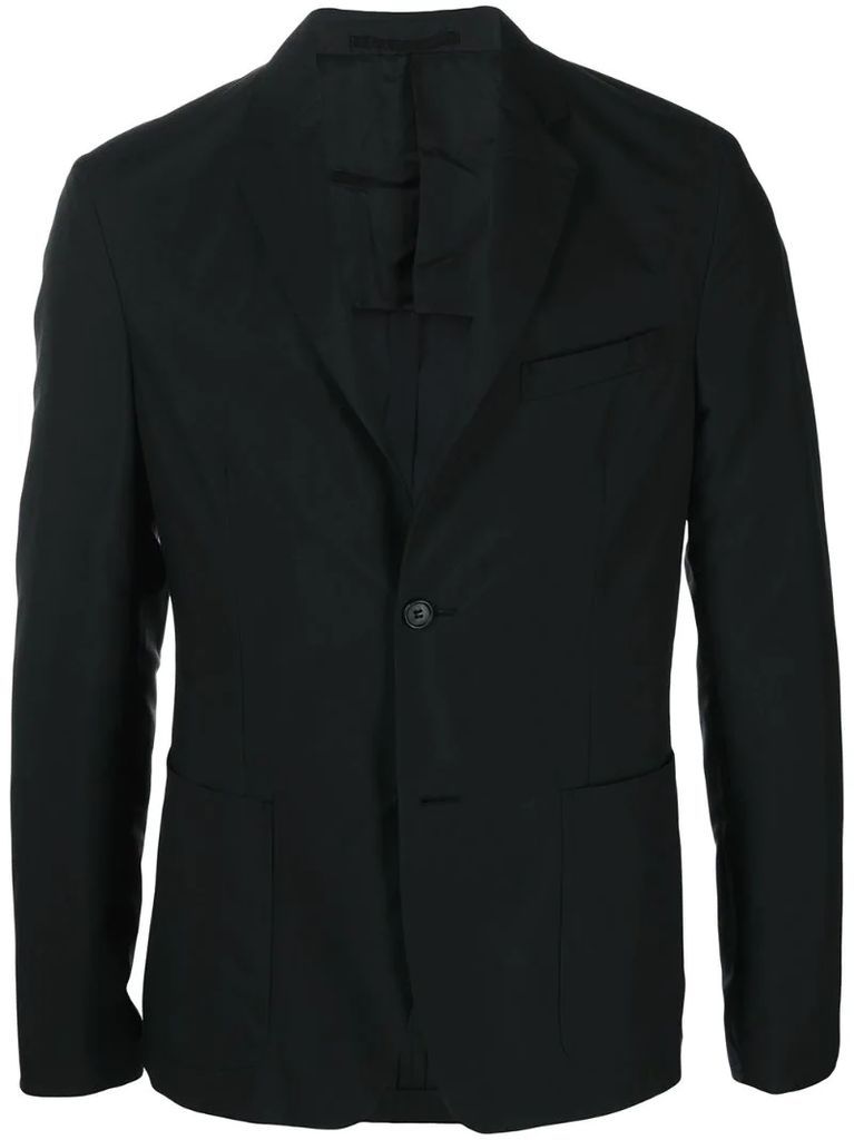 single breasted button-front blazer