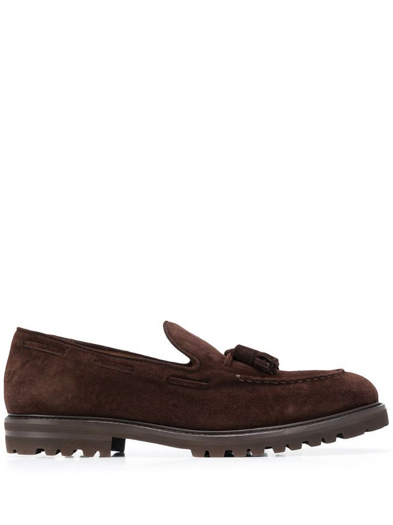 tassel-front leather loafers