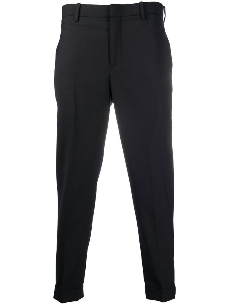 zip-detail cropped trousers
