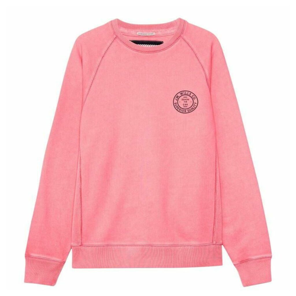 Jack Wills Pimlico Garment Dye Sweat - Bright Pink