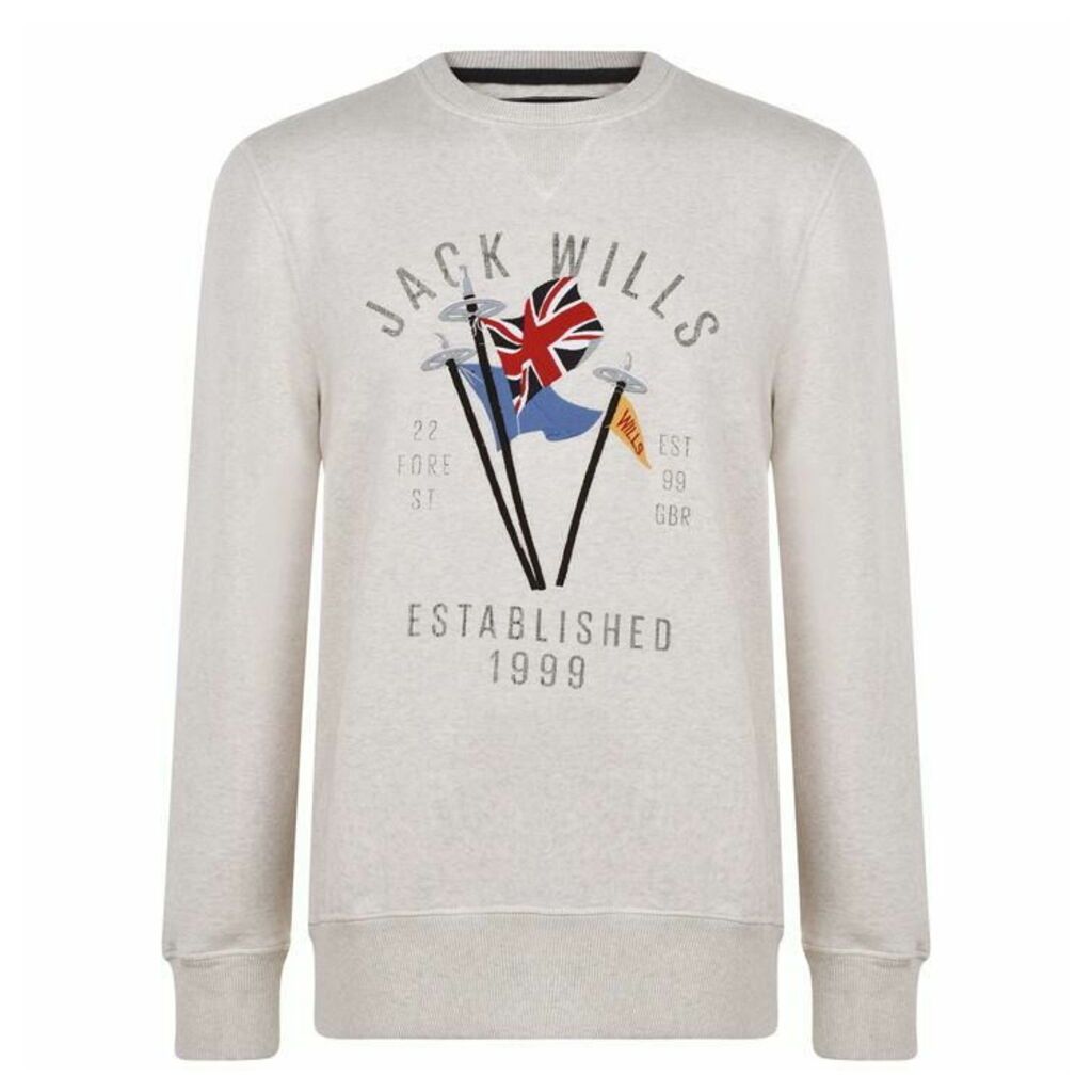 Jack Wills Ellesborough Graphic Sweatshirt - Ecru
