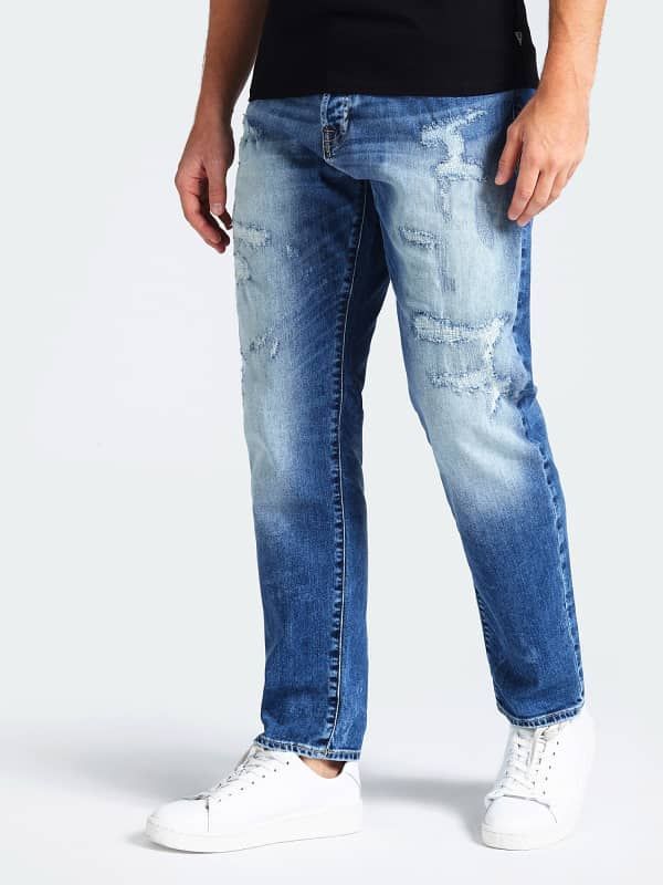 Used-Look Jeans With Abrasions