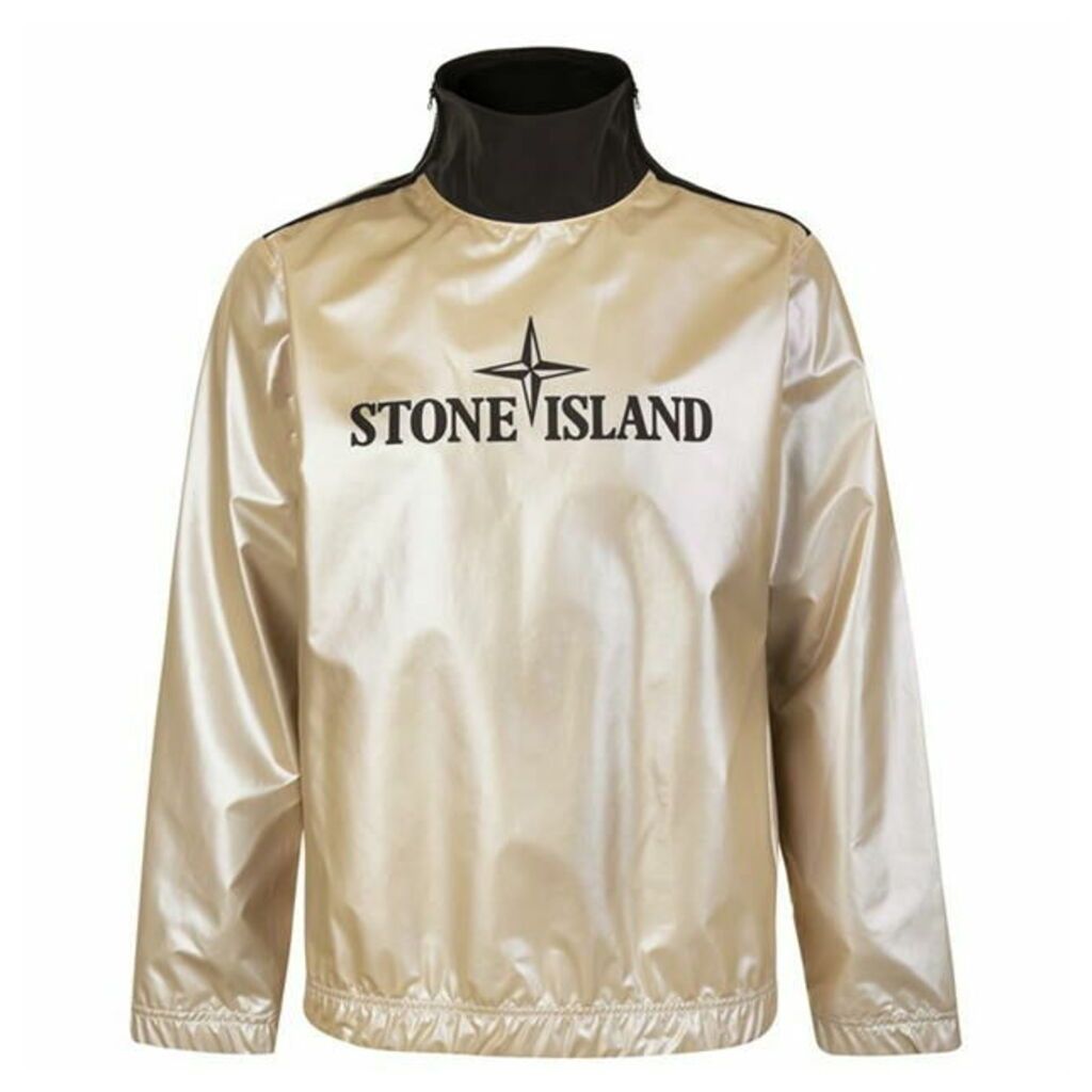 Stone Island Iridescent Logo Print Shell Sweatshirt