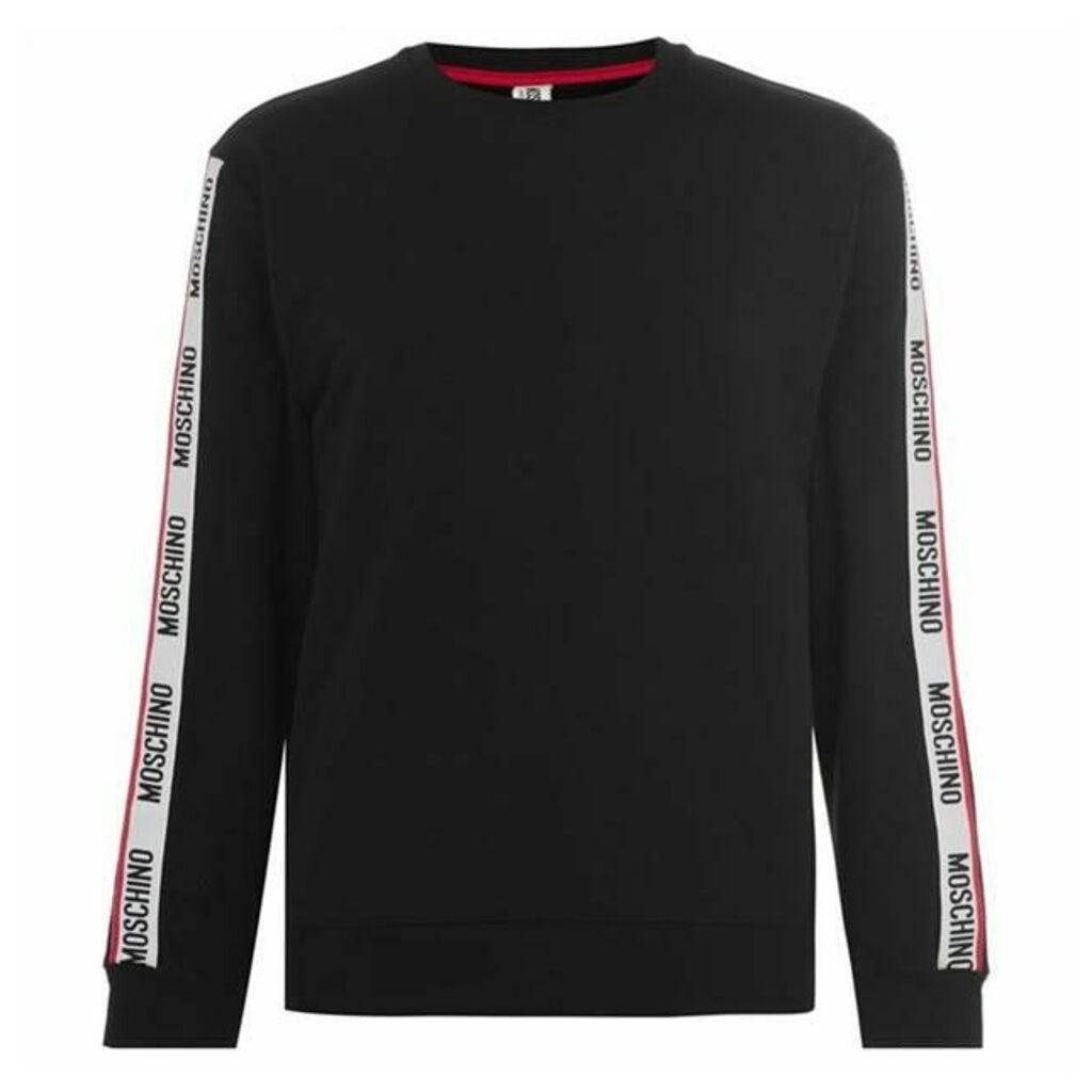 Moschino Logo Shoulder Crew Neck Sweatshirt