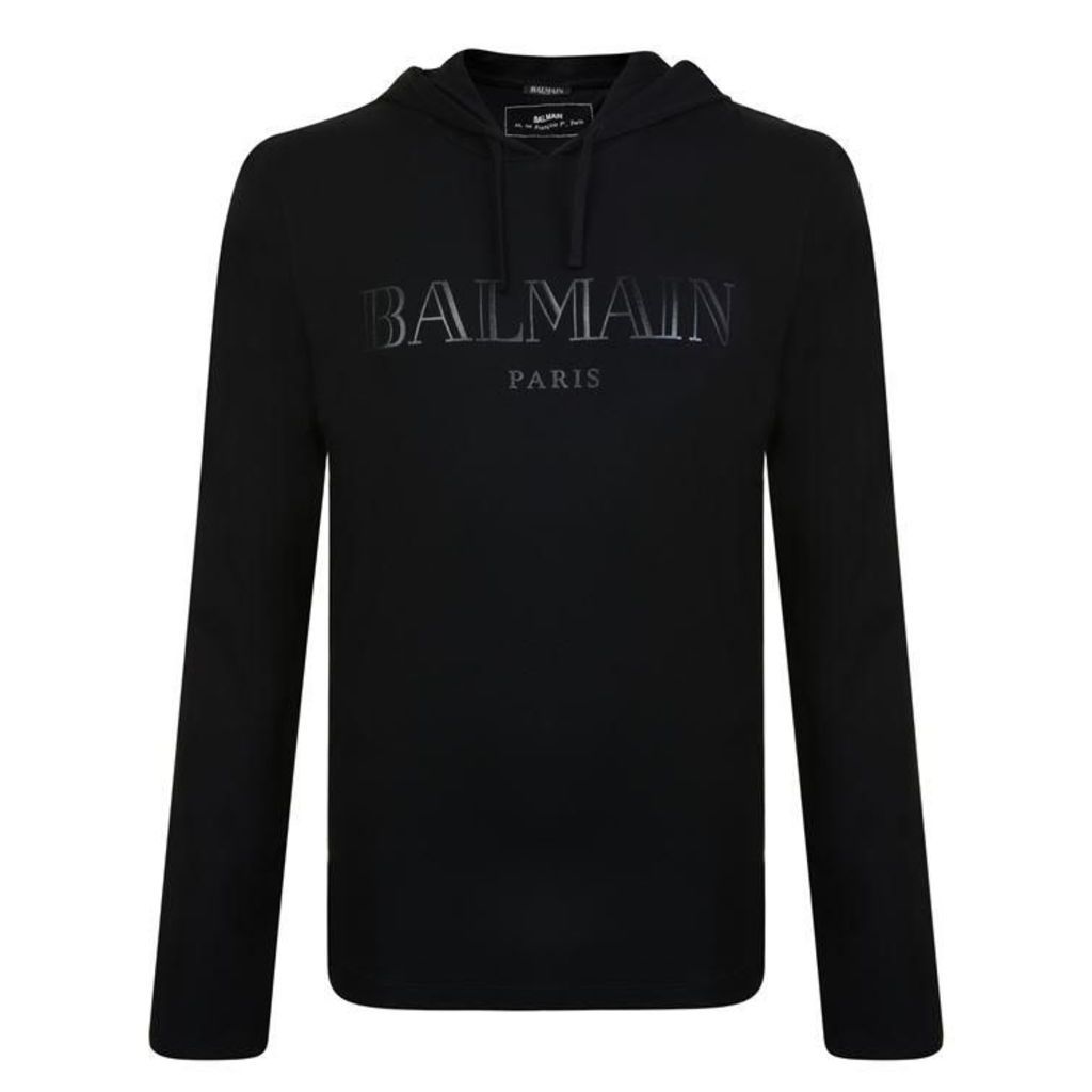 Balmain Front Logo Hooded Sweatshirt