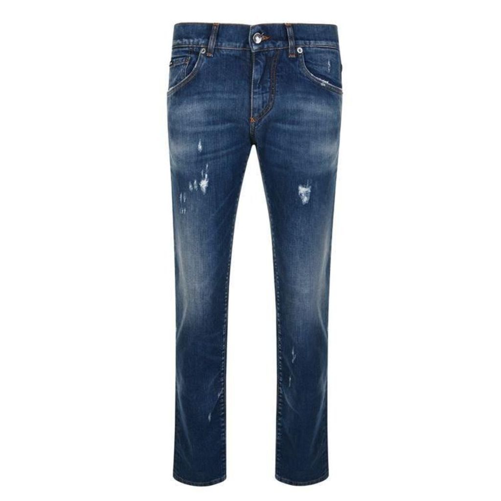 Dolce and Gabbana Gold Distress Jeans