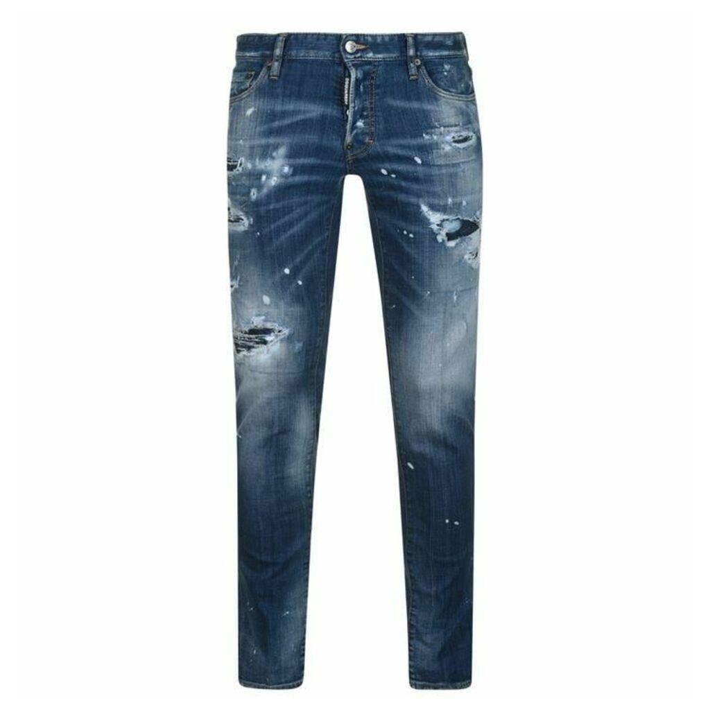 DSquared2 Paint Distressed Slim Fit Jeans