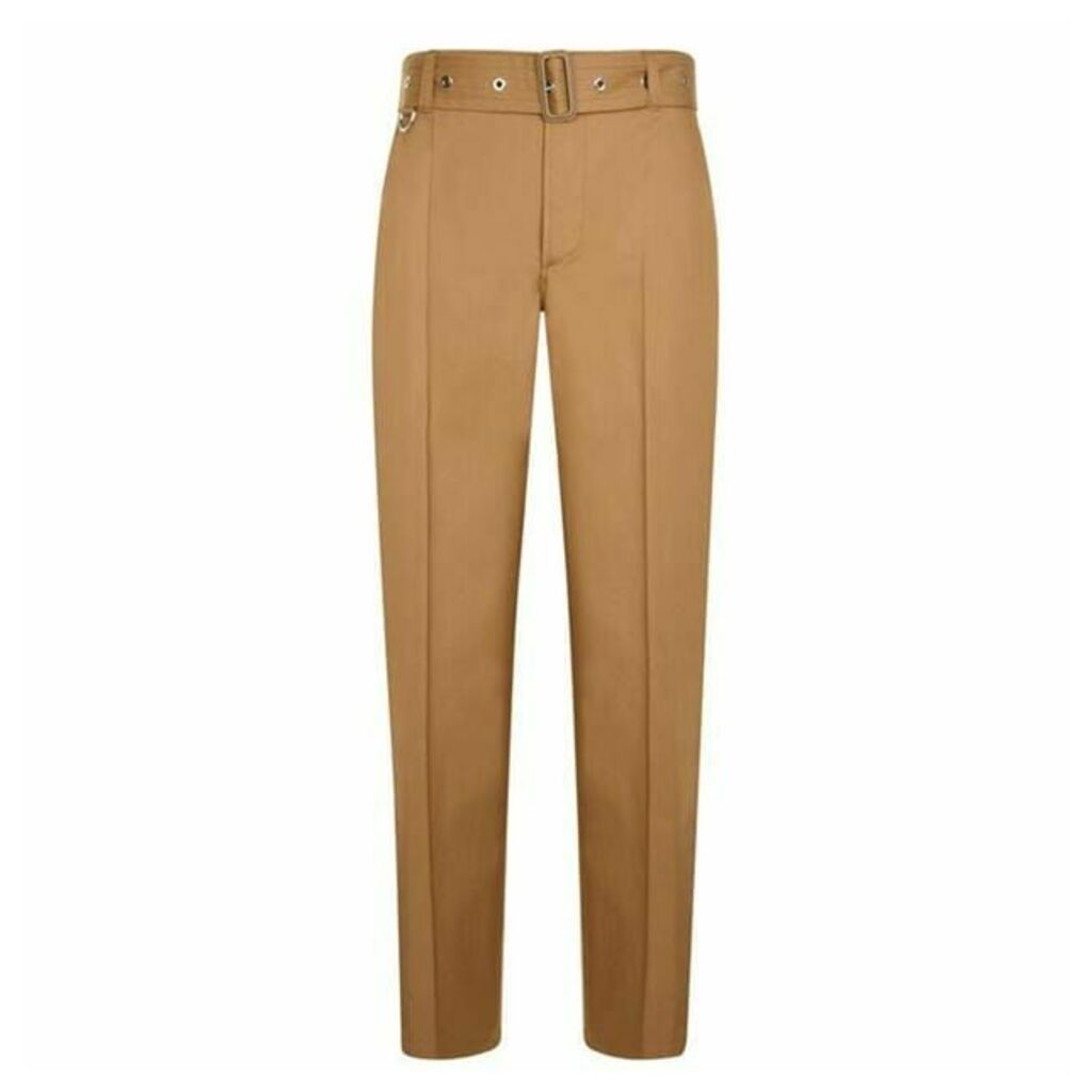 Burberry Belted Cotton Trousers