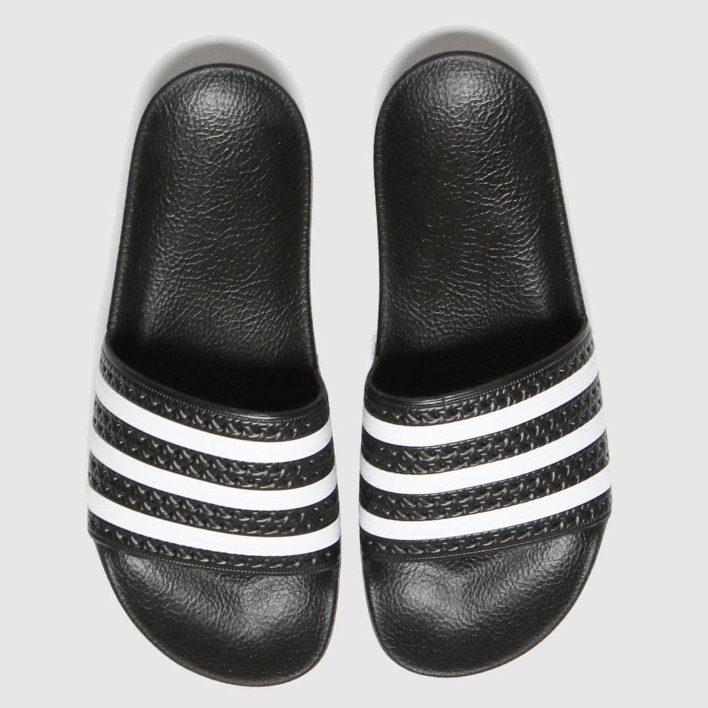 adilette sandals in black & white