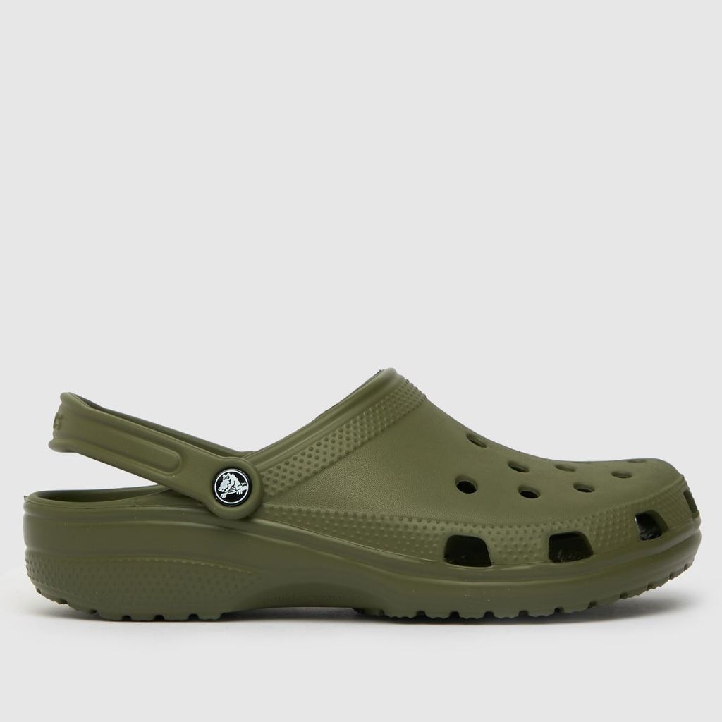 classic clog sandals in dark green