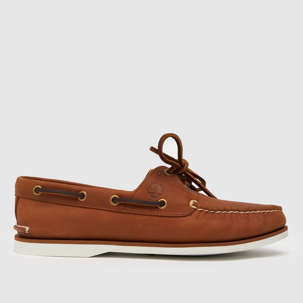 classic 2 eye boat shoes in tan