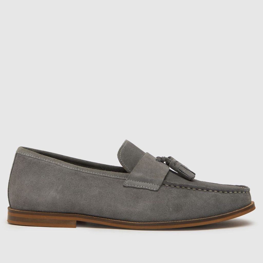 rich square toe loafer shoes in grey