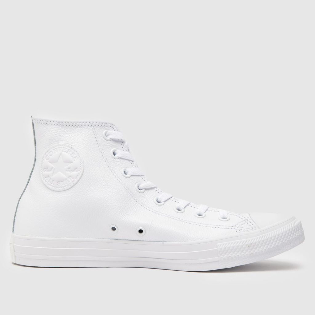 all star mono leather hi trainers in white