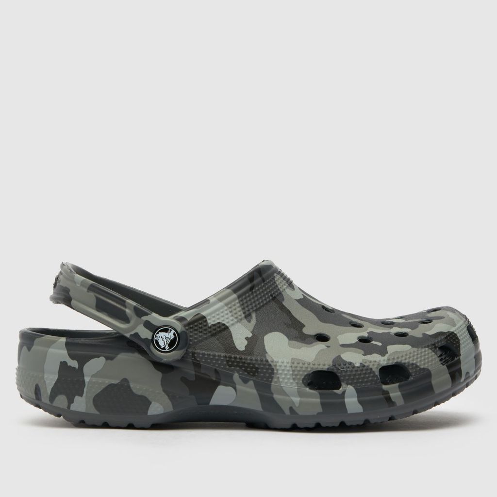 classic camo clog sandals in grey