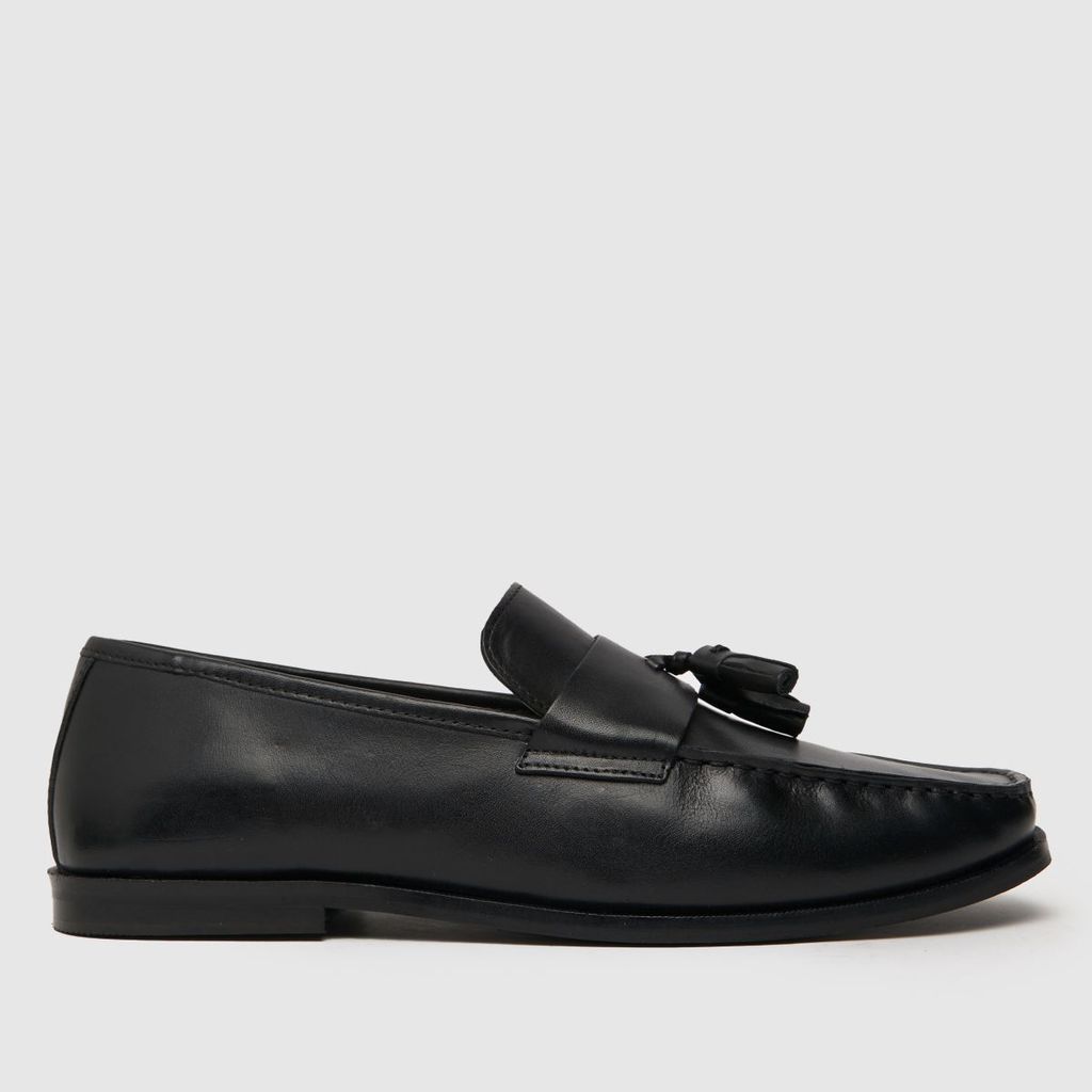 rich square toe loafer shoes in black