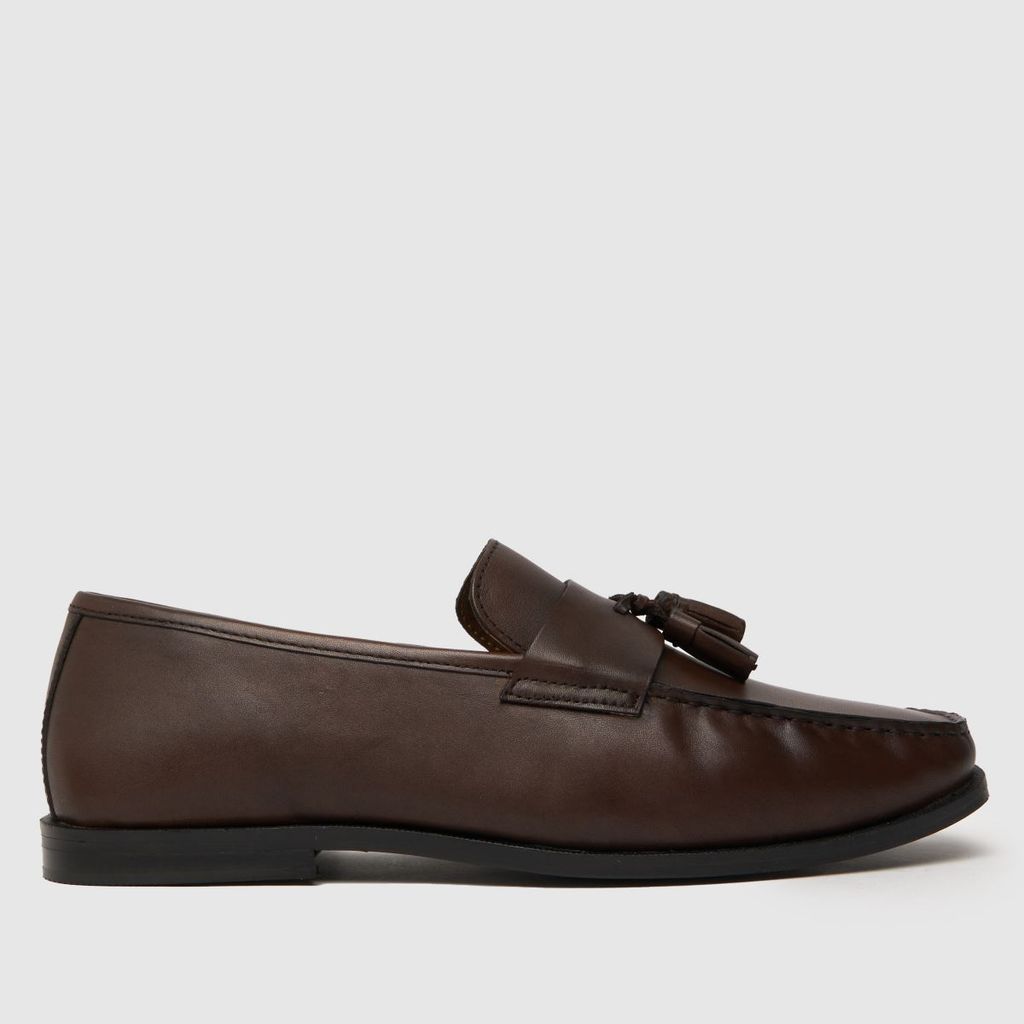 rich square toe loafer shoes in brown