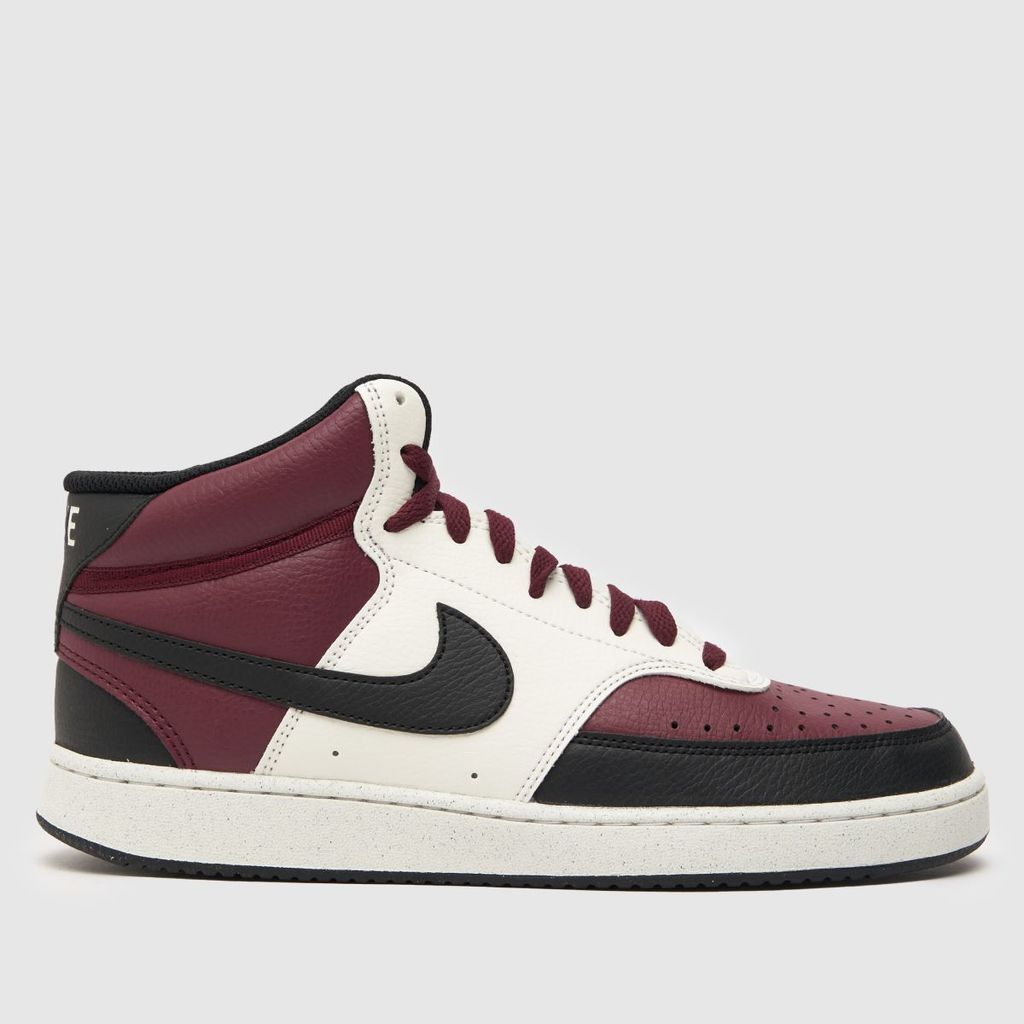 court vision mid trainers in burgundy