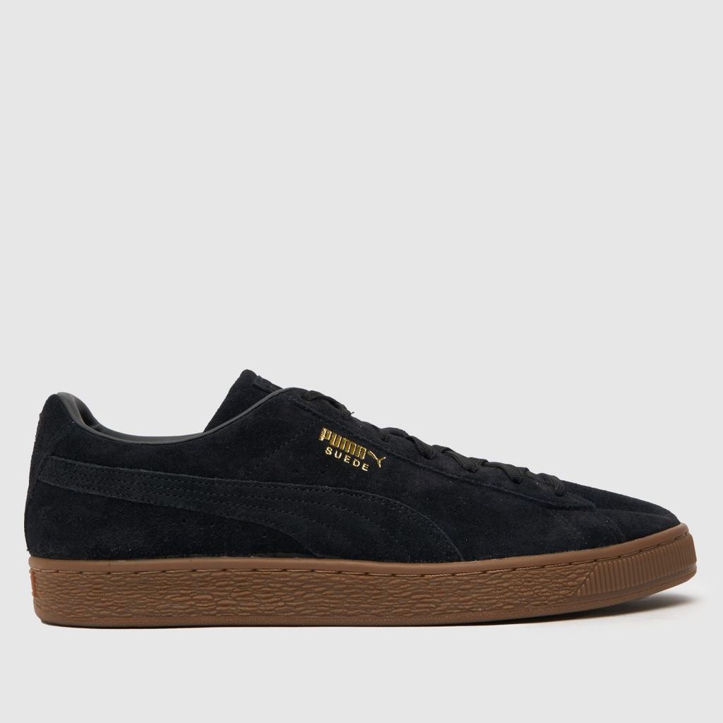 suede classic xxi trainers in black & brown
