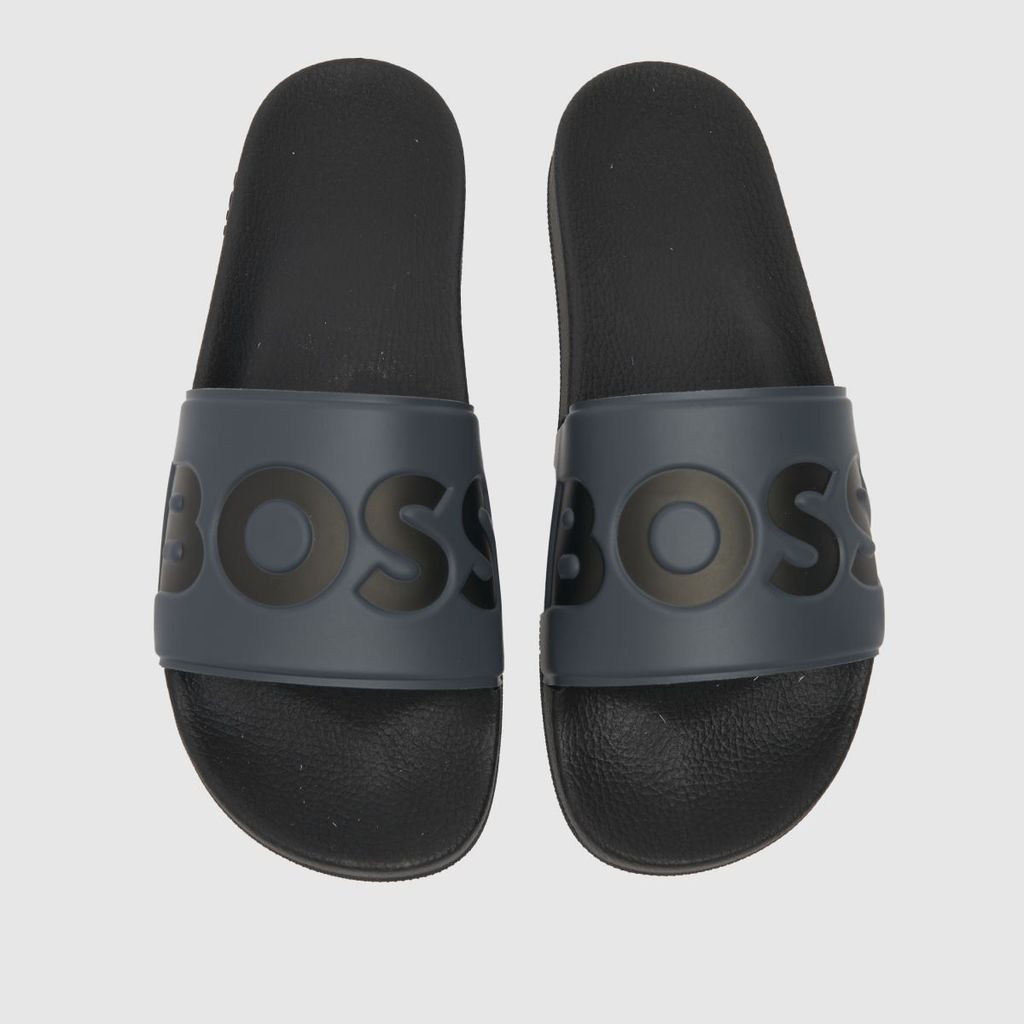 aryeh slider sandals in black & grey