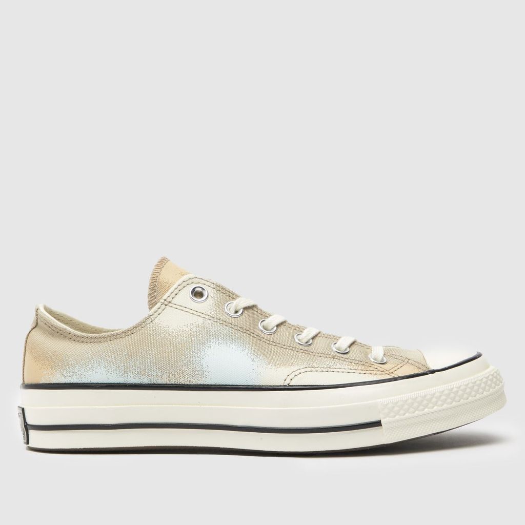 chuck 70 ox spray paint trainers in white & beige
