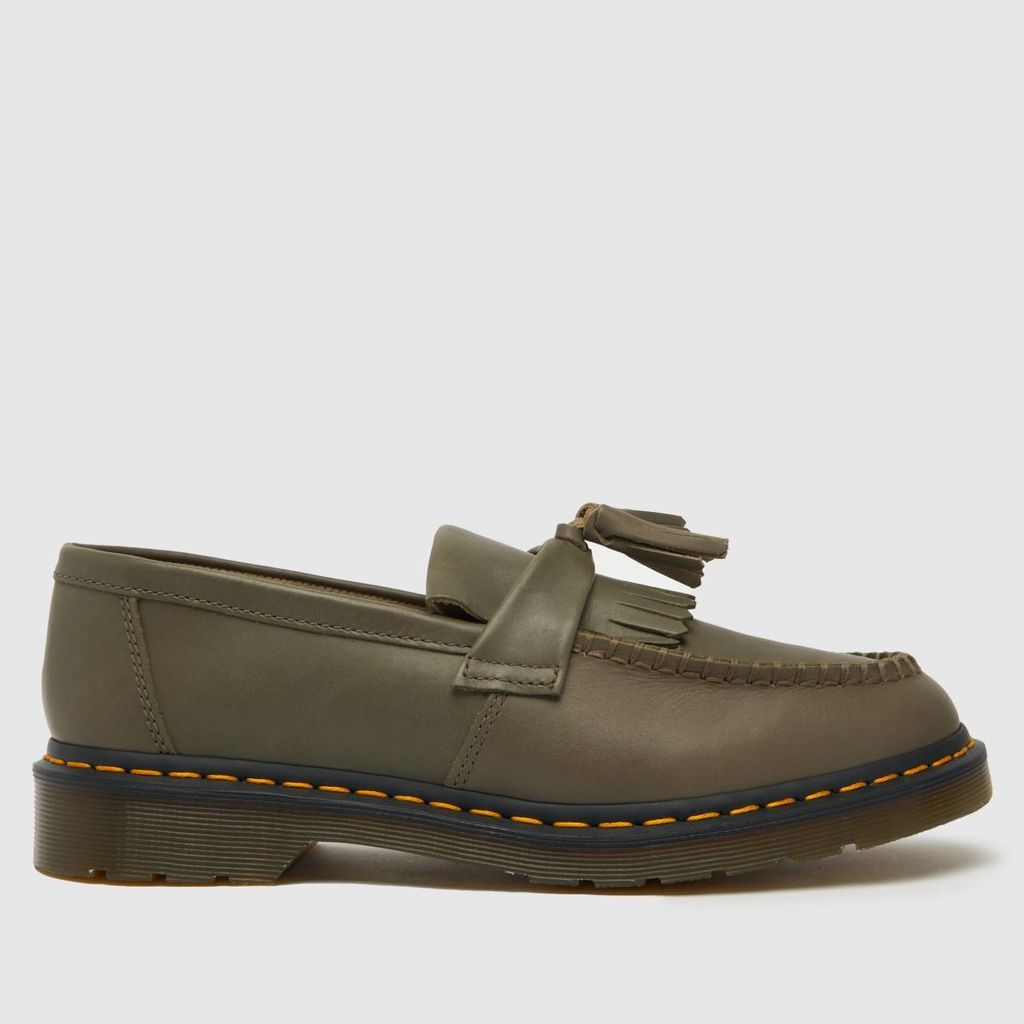 adrian yellow stitch loafer shoes in khaki
