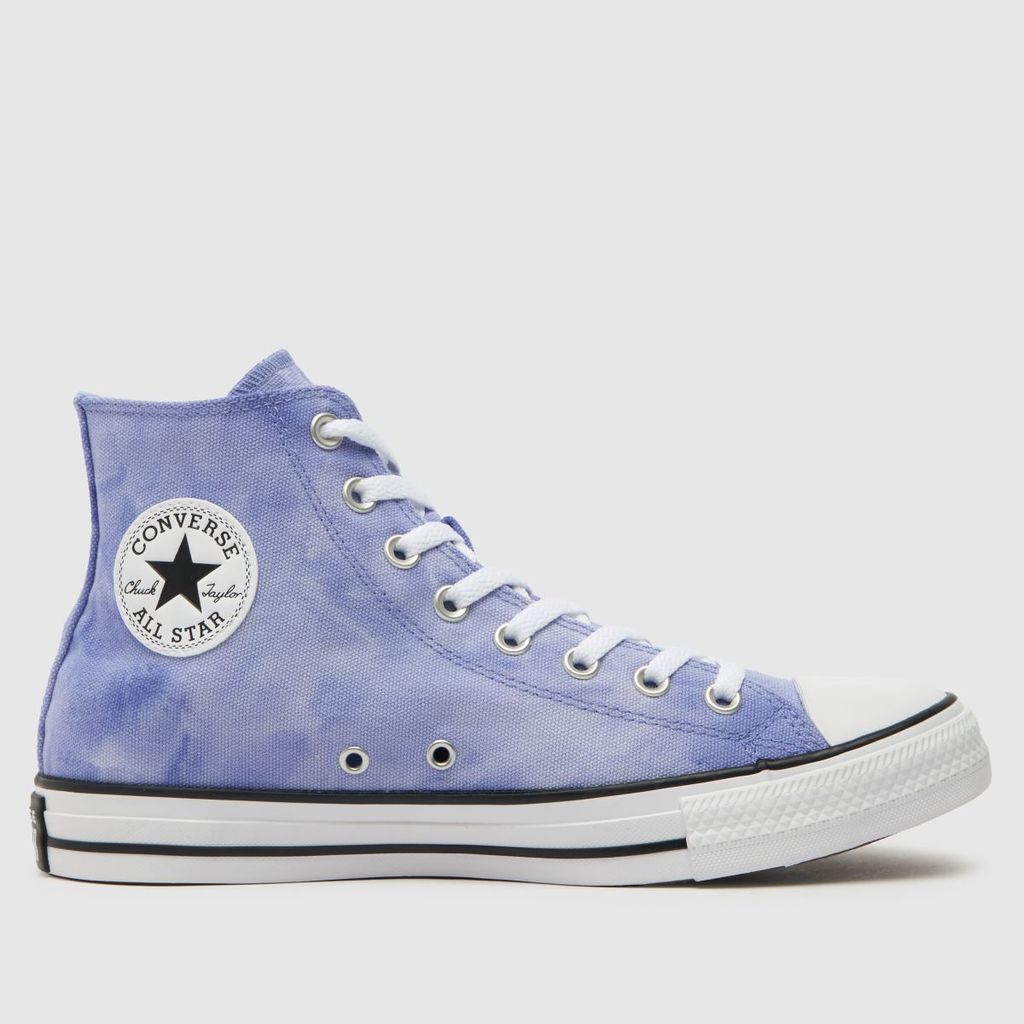 all star hi sun washed trainers in white & purple