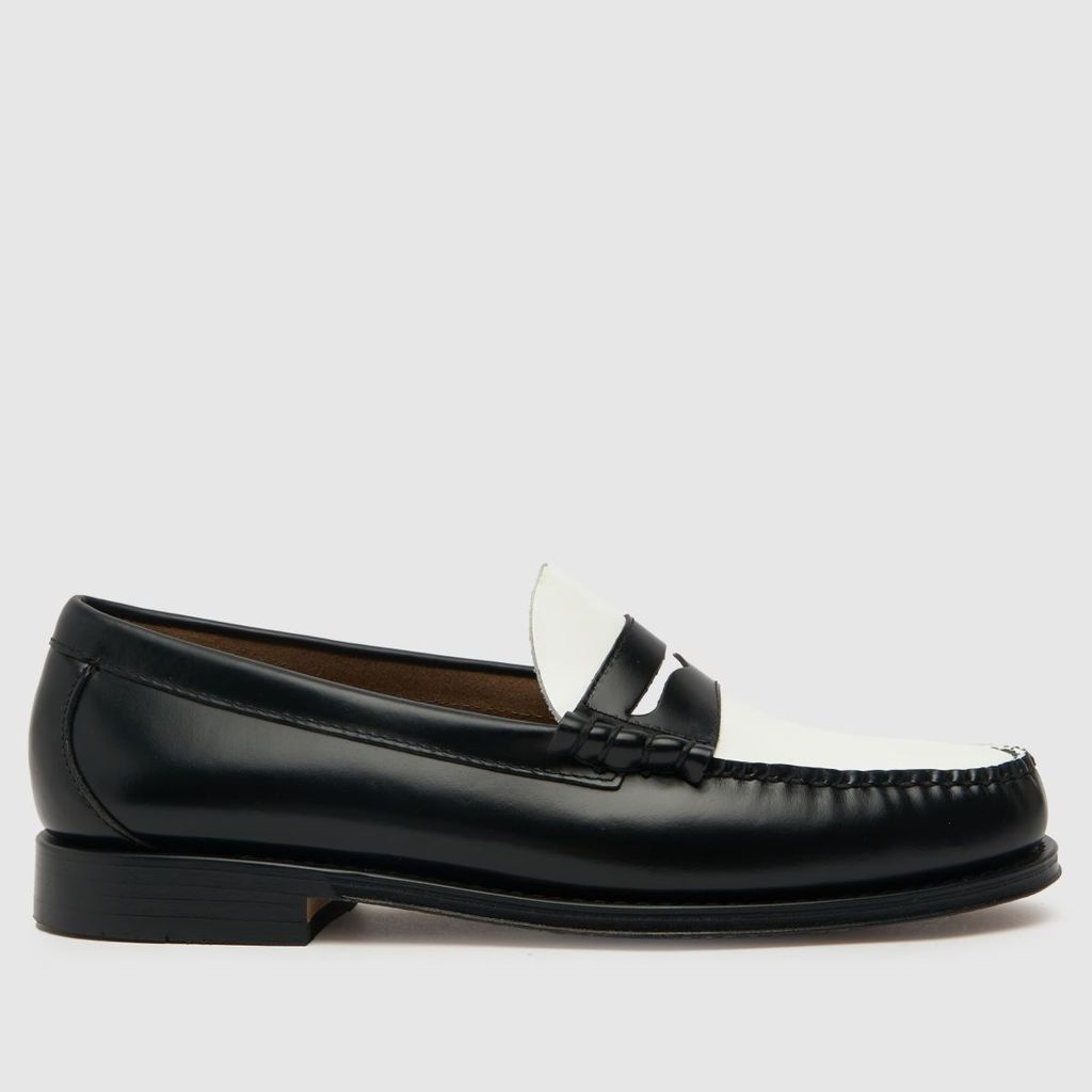 heritage larson penny loafer shoes in black & white
